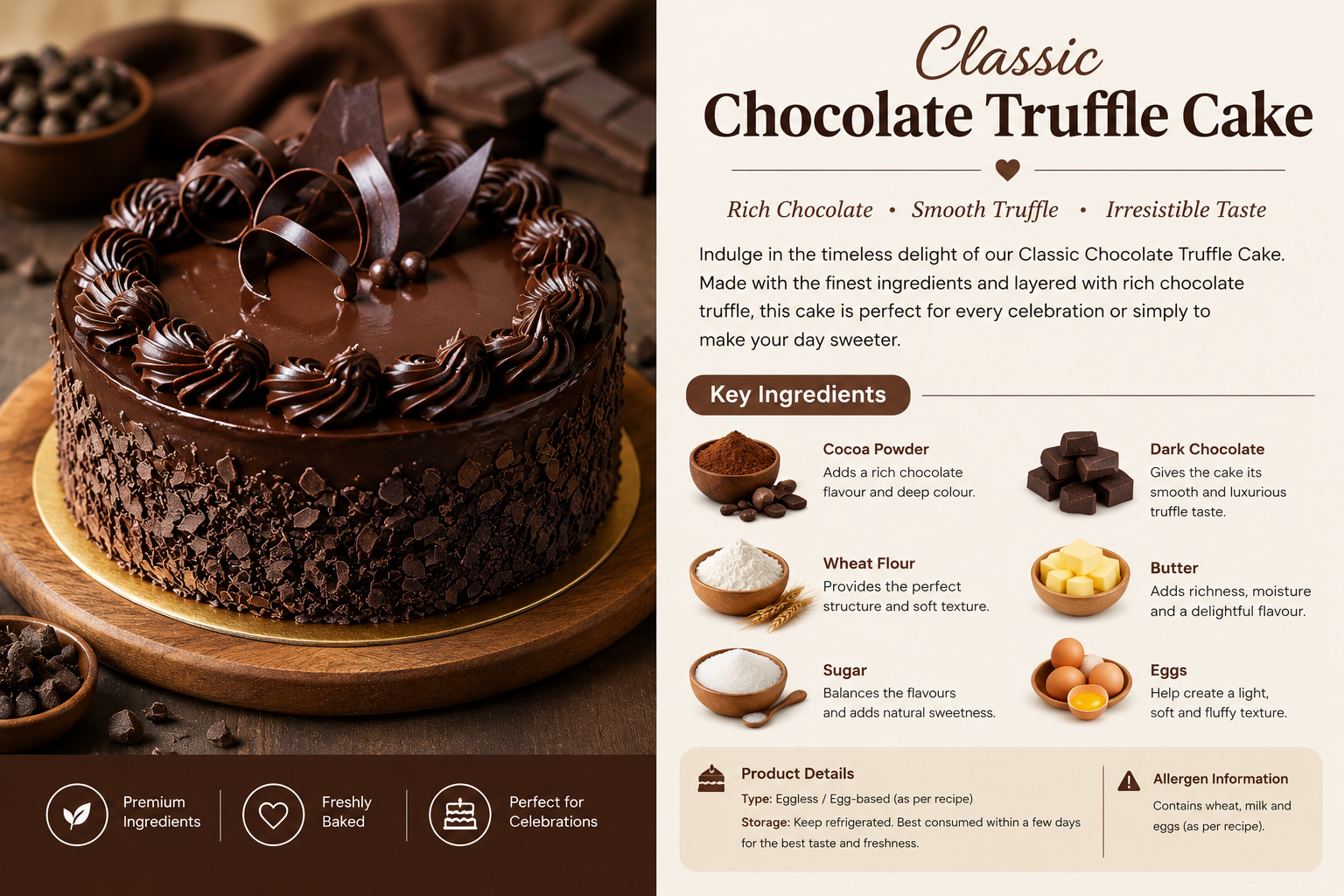 Classic Chocolate Truffle Cake